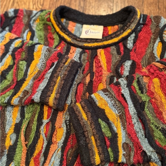 COOGI Classic Men’s Sweater in Vibrant Multicolor Pattern Grandpa 90s Size Large - Picture 5 of 10